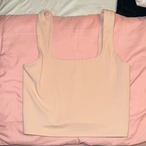 Light pink square neck cropped tank
